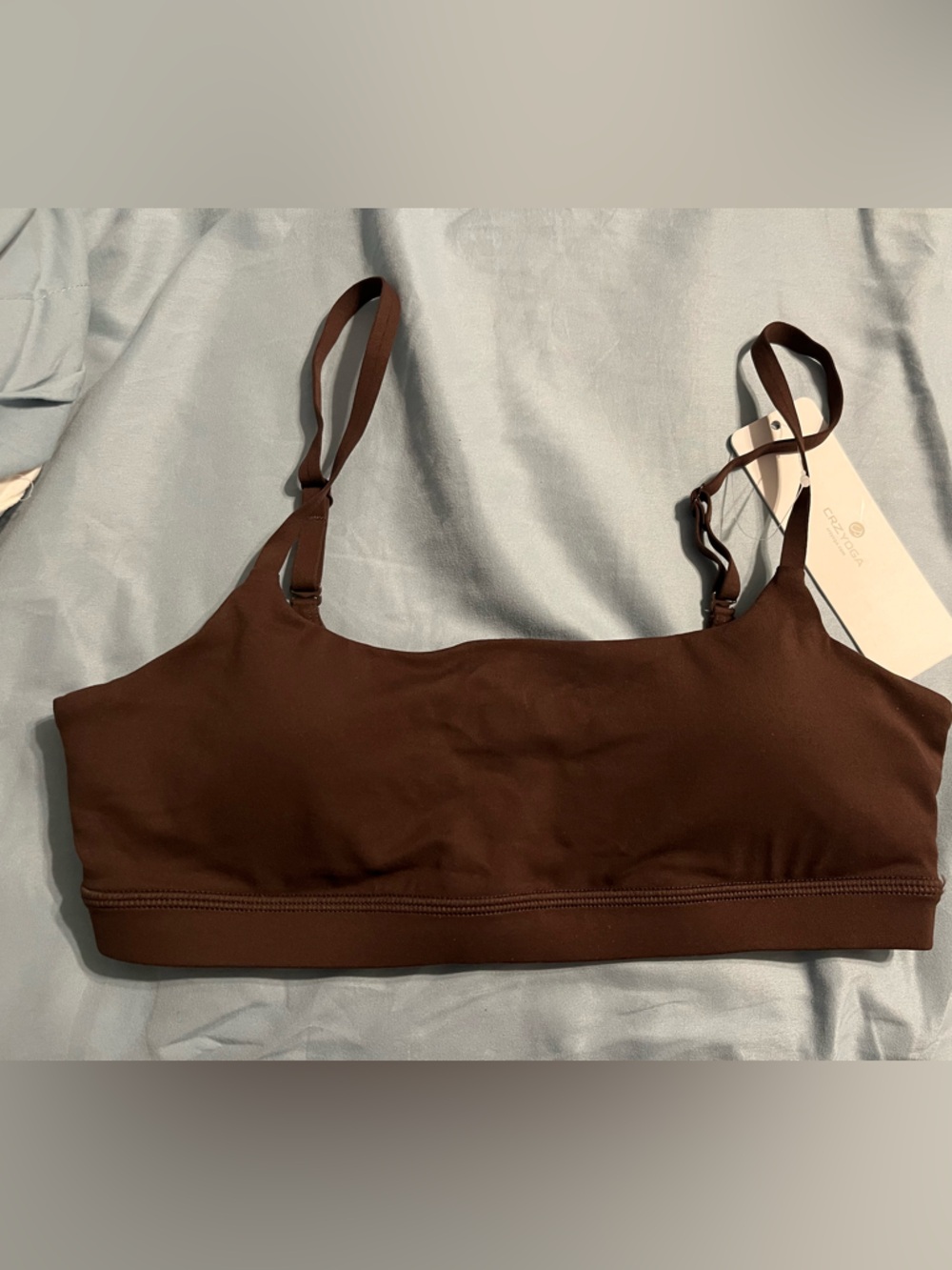 CRZ YOGA Brown Seamless Bralette with Adjustable Straps